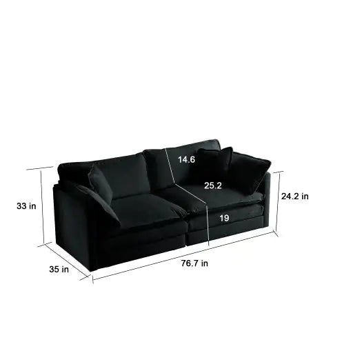 AUREMI Contemporary Chenille Loveseat