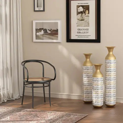 Vintage Grey Tall Vase Trio